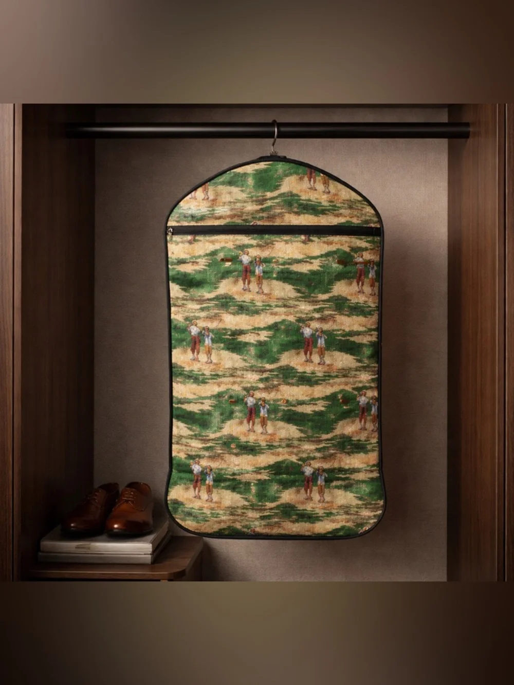 Vintage Tapestry Garment Bag With Golf Design